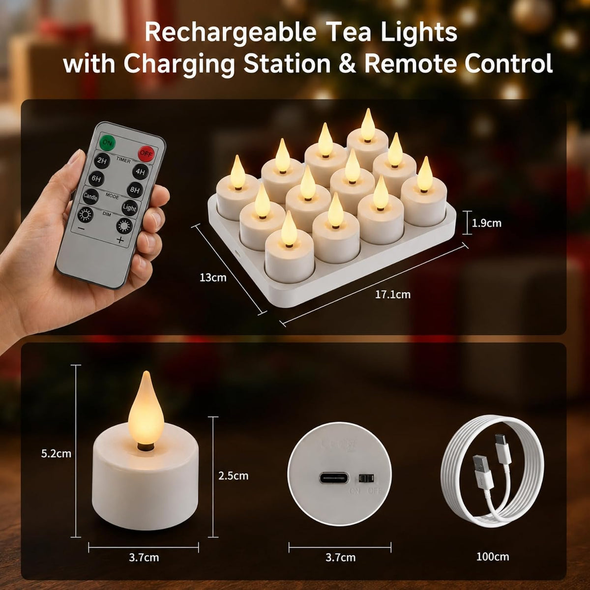 Velas LED Recarregáveis para Ambiente Elegante