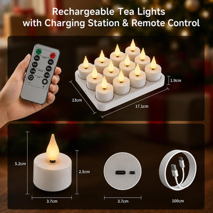 Velas LED Recarregáveis para Ambiente Elegante