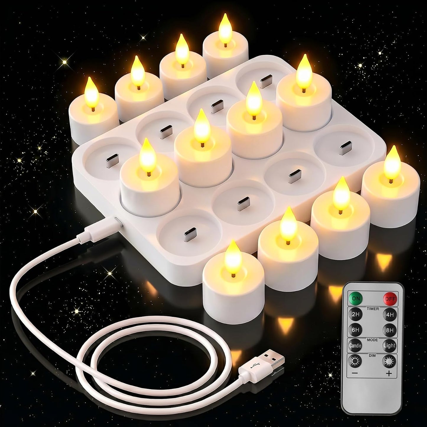 Velas LED Recarregáveis para Ambiente Elegante