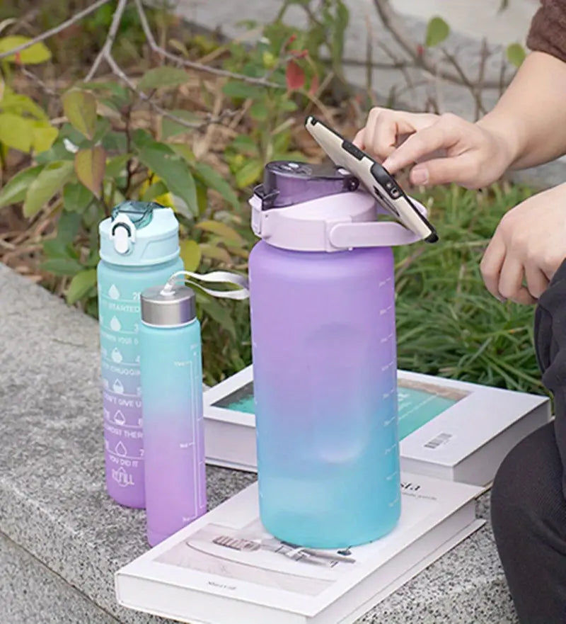 3PCS Leak-proof Motivational Sports Water Bottles