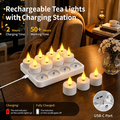 Velas LED Recarregáveis para Ambiente Elegante