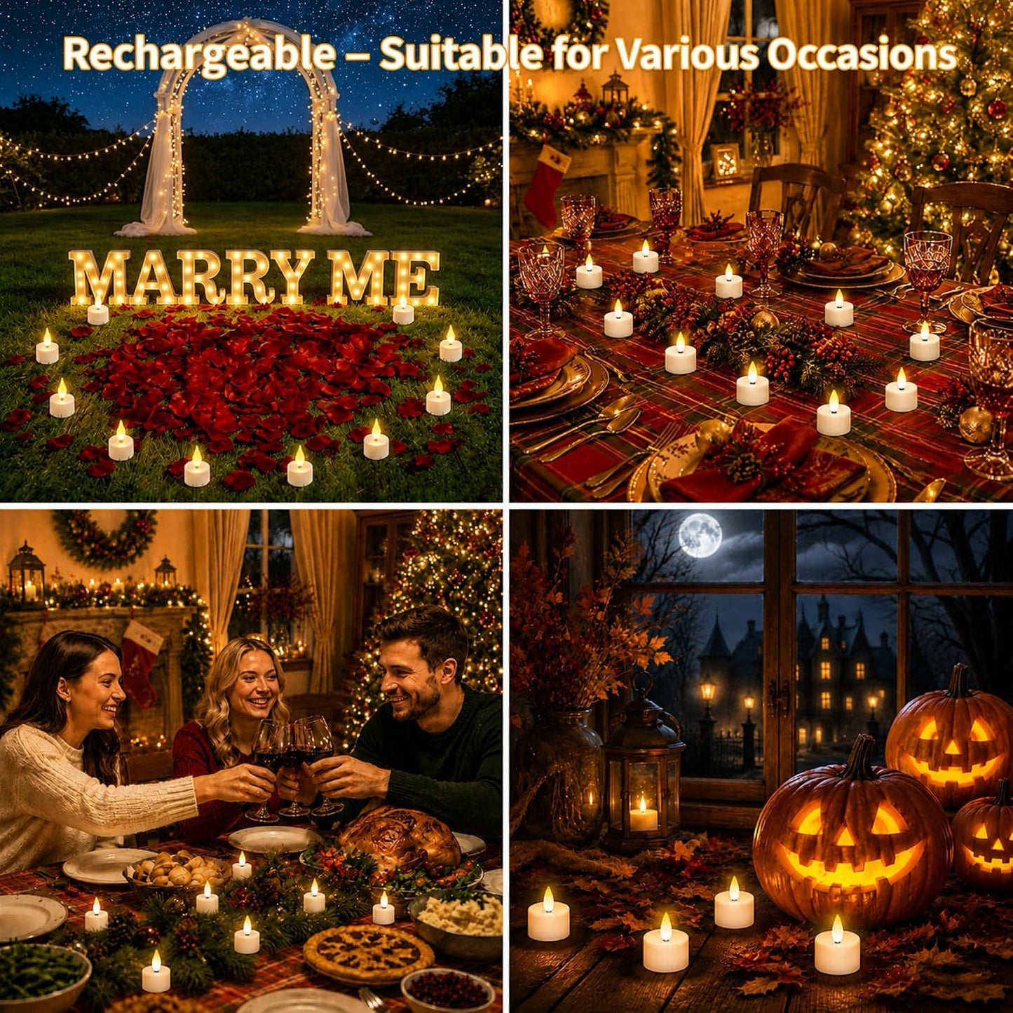 Velas LED Recarregáveis para Ambiente Elegante